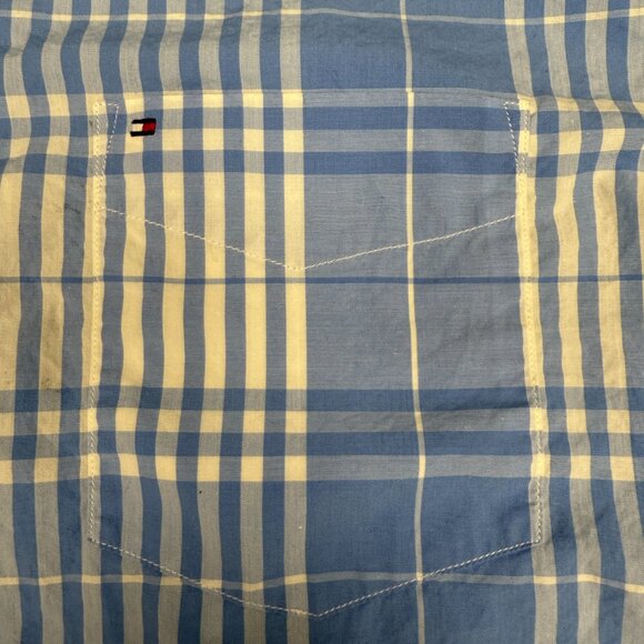 Men's TOMMY HILFIGER Short Sleeve Button-Down Dress Shirt- Size Large - Picture 5 of 12